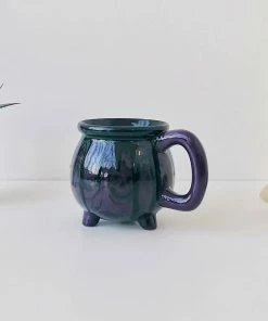Weird & Wonderful Ceramics Purple Skull Cauldron Mug