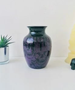 Kate's Clothing Sales 28 Weird & Wonderful Ceramics Purple Skull Curved Vase