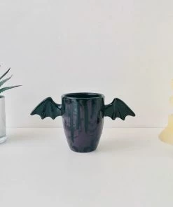 Kate's Clothing Sales 24 Weird & Wonderful Ceramics Purple Skull Wing Mug New Arrivals