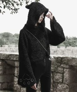 Ladies Punk Rave Cat Paw Pullover