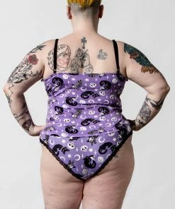 Killstar Purr Off Cami Top Plum Ladies