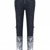 Ladies Dark In Love Gothic Bijou Trousers