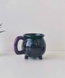 Weird & Wonderful Ceramics Purple Web Cauldron Mug New Arrivals