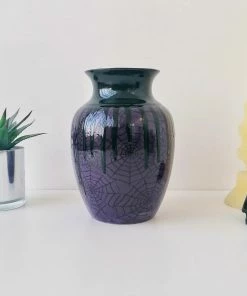 New Arrivals Weird & Wonderful Ceramics Purple Web Curved Vase
