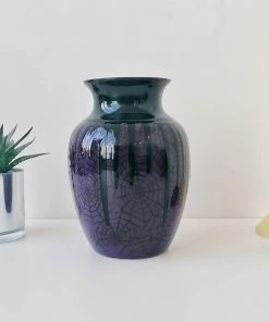 New Arrivals Weird & Wonderful Ceramics Purple Web Curved Vase