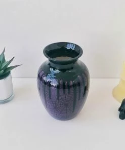 New Arrivals Weird & Wonderful Ceramics Purple Web Curved Vase