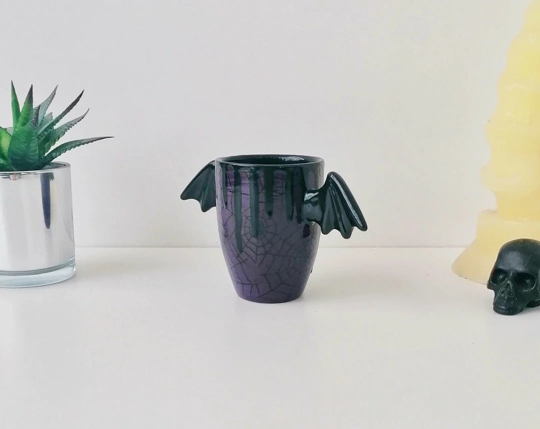 Weird & Wonderful Ceramics Purple Web Wing Mug 7 Weird & Wonderful Ceramics Purple Web Wing Mug