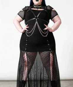 Killstar Paragon Fishnet Maxi Skirt
