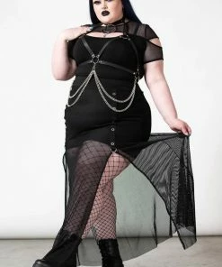 Killstar Paragon Fishnet Maxi Skirt
