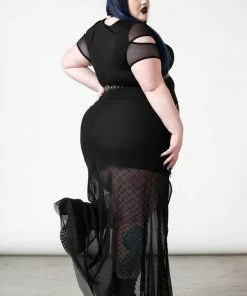 Killstar Paragon Fishnet Maxi Skirt
