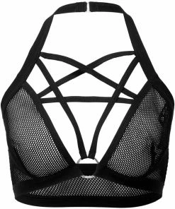Killstar Possess Me Fishnet Bralet Black Ladies
