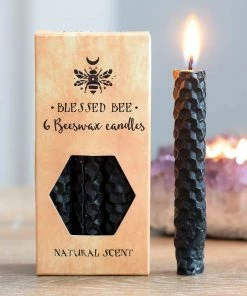 Gothic Gifts Black Beeswax Protection Spell Candles
