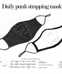 Accessories Punk Rave Lace Up Goth Face Covering 10 Accessories Punk Rave Lace Up Goth Face Covering