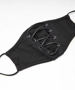 Accessories Punk Rave Lace Up Goth Face Covering