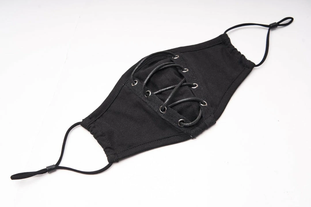 Accessories Punk Rave Lace Up Goth Face Covering 4 Accessories Punk Rave Lace Up Goth Face Covering