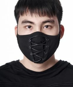 Accessories Punk Rave Lace Up Goth Face Covering