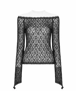 Ladies Punk Rave Bethra Bardot Lace Top