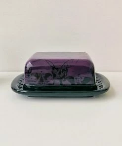Weird & Wonderful Ceramics Purple Skull Butter Dish