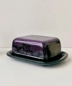 Weird & Wonderful Ceramics Purple Skull Butter Dish
