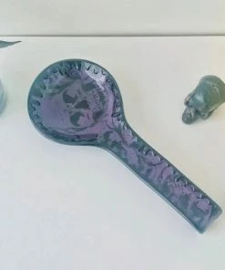 Kate's Clothing Sales 26 Weird & Wonderful Ceramics Purple Skull Large Spoon Rest