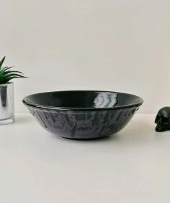 New Arrivals Weird & Wonderful Ceramics Purple Skull Pasta Bowl