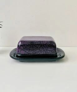 New Arrivals Weird & Wonderful Ceramics Purple Web Butter Dish
