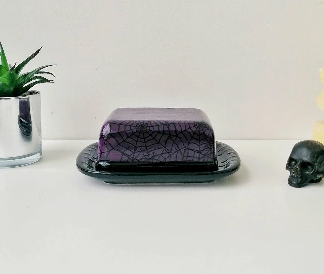New Arrivals Weird & Wonderful Ceramics Purple Web Butter Dish 3 New Arrivals Weird & Wonderful Ceramics Purple Web Butter Dish