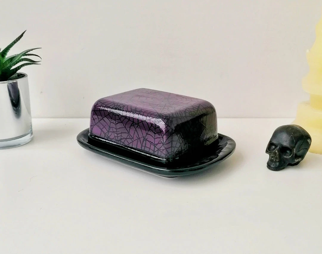 New Arrivals Weird & Wonderful Ceramics Purple Web Butter Dish 5 New Arrivals Weird & Wonderful Ceramics Purple Web Butter Dish