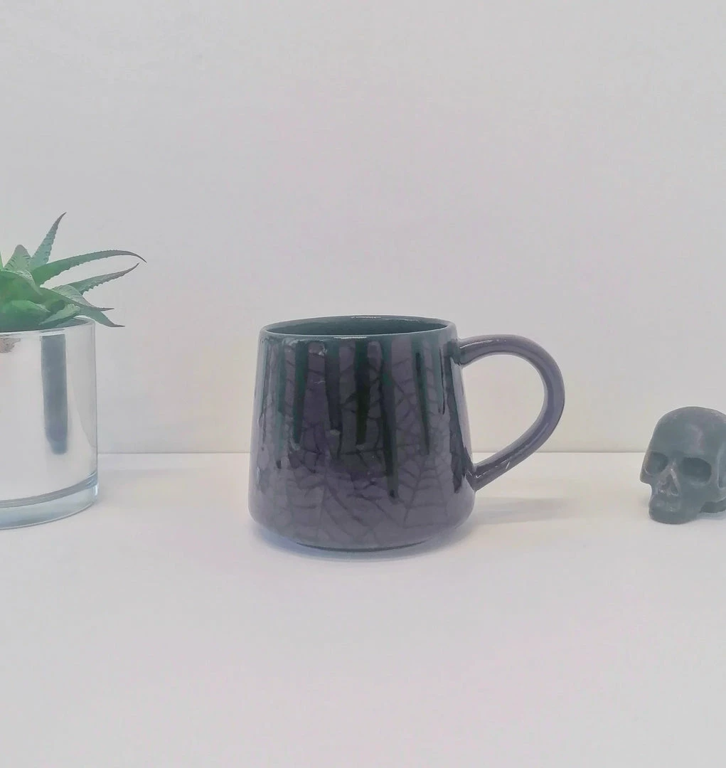 New Arrivals Weird & Wonderful Ceramics Purple Web Stumpy Mug 3 New Arrivals Weird & Wonderful Ceramics Purple Web Stumpy Mug