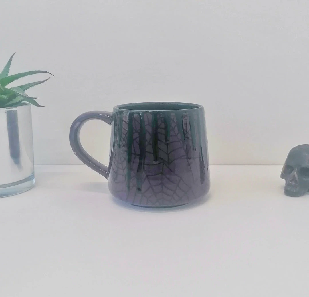 New Arrivals Weird & Wonderful Ceramics Purple Web Stumpy Mug 6 New Arrivals Weird & Wonderful Ceramics Purple Web Stumpy Mug
