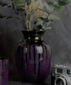 New Arrivals Weird & Wonderful Ceramics Purple Web Curved Vase