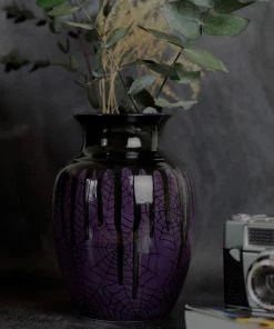 New Arrivals Weird & Wonderful Ceramics Purple Web Curved Vase
