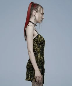 Punk Rave Elantra Mini Dress Black / Yellow