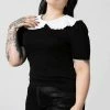 Ladies Killstar Ruby Lace Collar Top