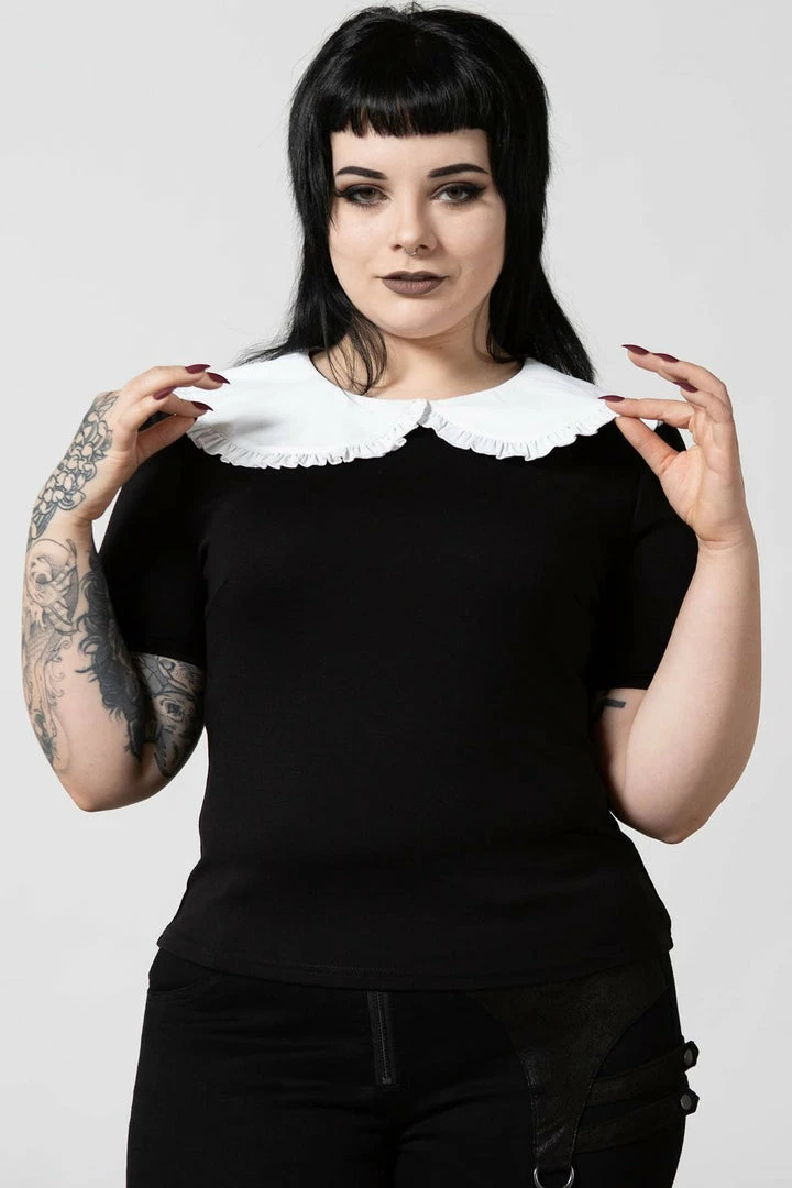 Ladies Killstar Ruby Lace Collar Top 4 Ladies Killstar Ruby Lace Collar Top