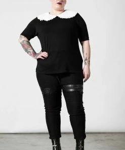 Ladies Killstar Ruby Lace Collar Top 12 Ladies Killstar Ruby Lace Collar Top