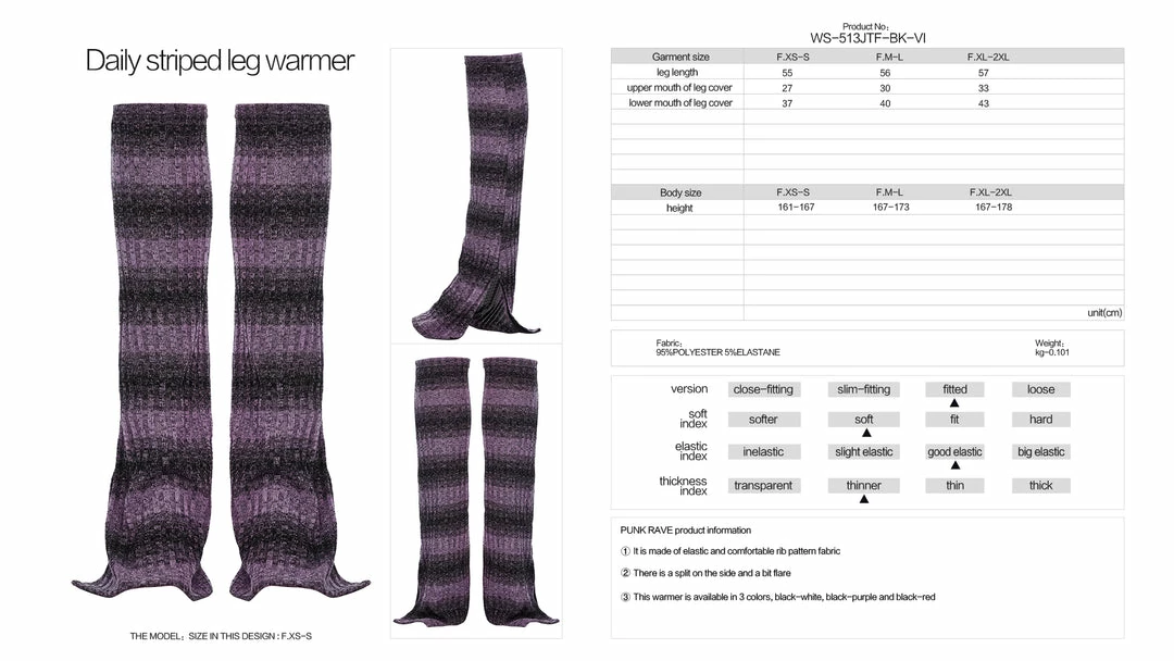 New Arrivals Punk Rave Nikita Leg Warmers - Violet 9 New Arrivals Punk Rave Nikita Leg Warmers - Violet