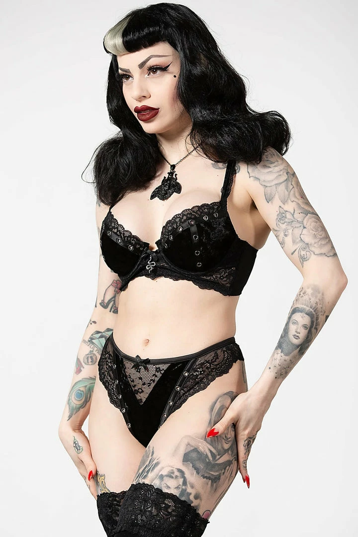 Accessories Killstar Sacred Spirits Velvet Bralet Black 3 Accessories Killstar Sacred Spirits Velvet Bralet Black