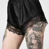 Killstar Severina Satin Shorts Black