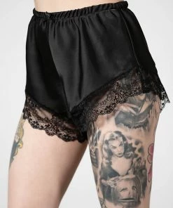 Killstar Severina Satin Shorts Black