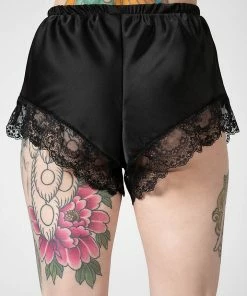 Killstar Severina Satin Shorts Black 10 Killstar Severina Satin Shorts Black