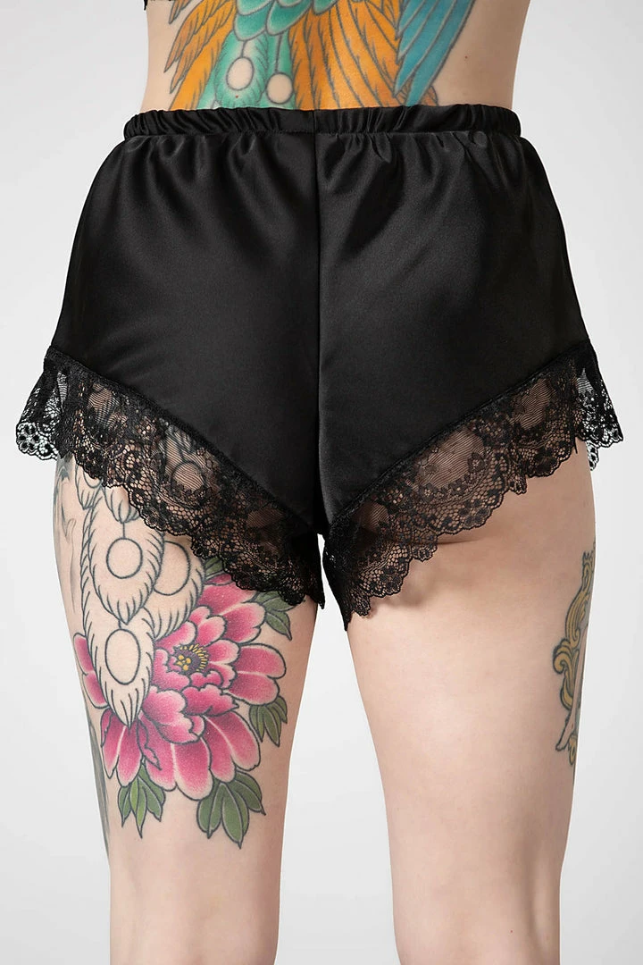 Killstar Severina Satin Shorts Black 5 Killstar Severina Satin Shorts Black