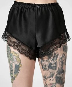 Killstar Severina Satin Shorts Black