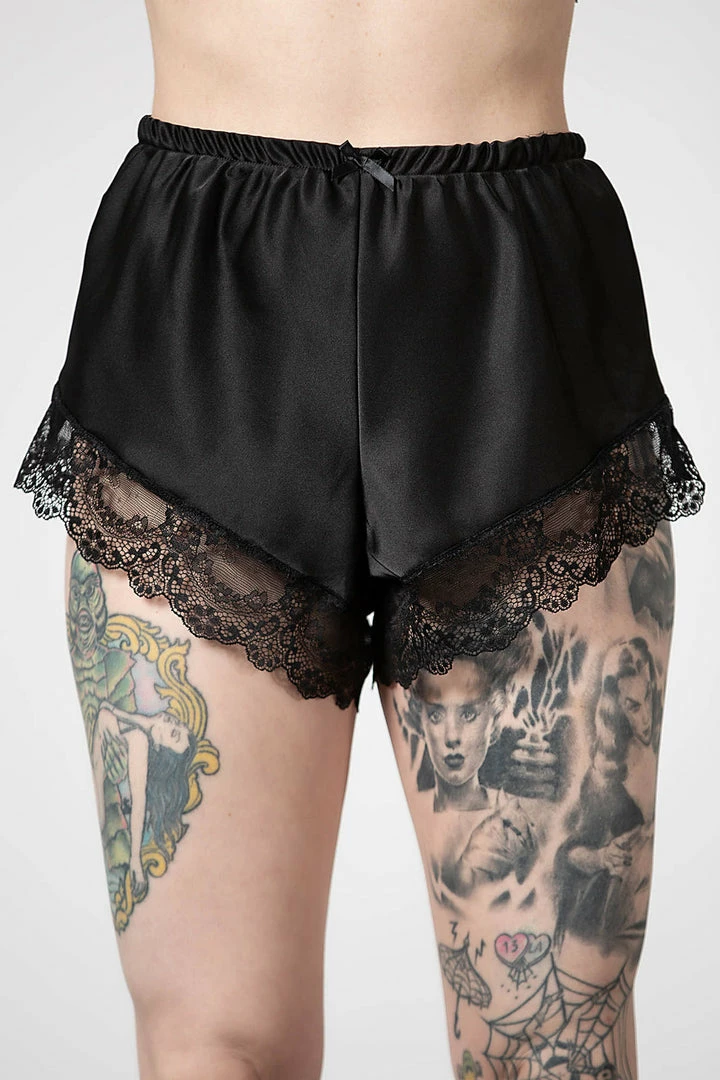 Killstar Severina Satin Shorts Black 4 Killstar Severina Satin Shorts Black