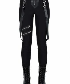 Ladies Killstar Shadow Stripe Pants Black