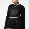 Killstar Sirena Slashed Long Sleeve Top New Arrivals