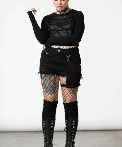 Killstar Sirena Slashed Long Sleeve Top New Arrivals