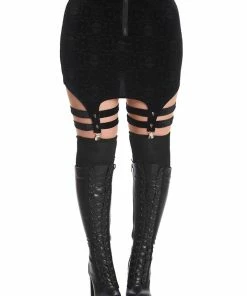 Banned Apparel Banned Space Babe Velvet Suspender Skirt