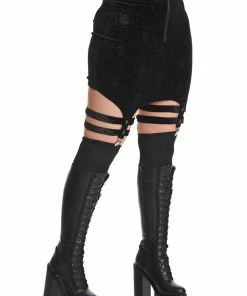 Banned Apparel Banned Space Babe Velvet Suspender Skirt