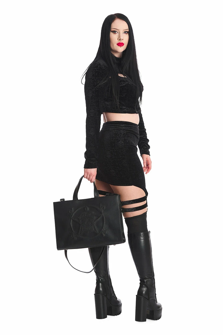 Banned Apparel Banned Space Babe Velvet Suspender Skirt 5 Banned Apparel Banned Space Babe Velvet Suspender Skirt
